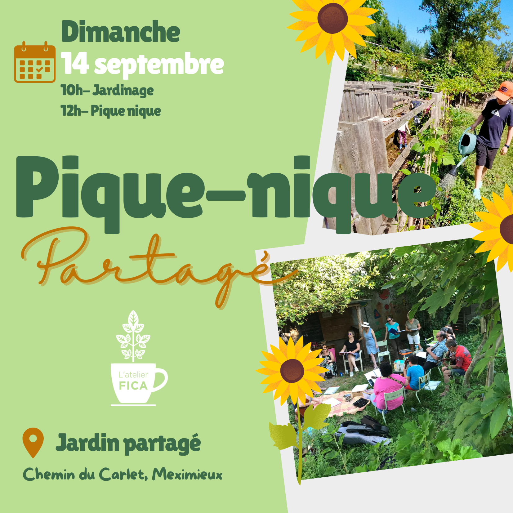 Green Brown Photo Collage Spring Break Party Invitation Square(1)